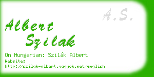 albert szilak business card