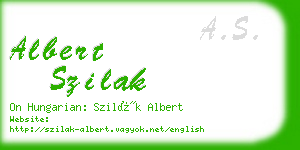 albert szilak business card